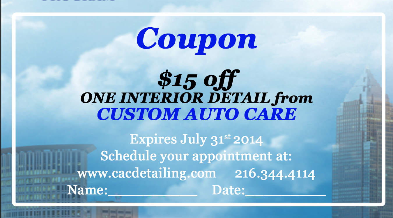 Survey Coupon Custom Auto CareCustom Auto Care